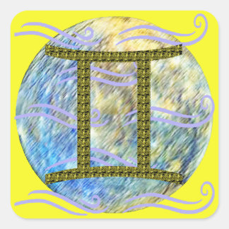 Tweelingen Vierkante Sticker