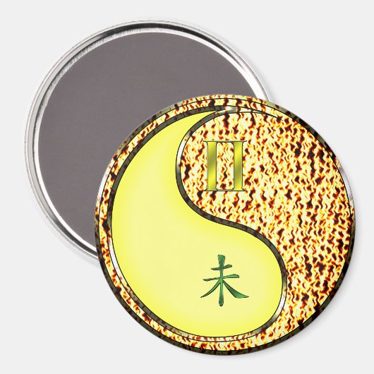 Tweelingen & Vuur Geit Magneet (Voorkant / Achterkant)