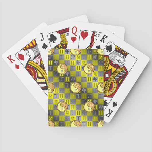 Tweelingen & Vuur Konijn Pokerkaarten (Achterkant)
