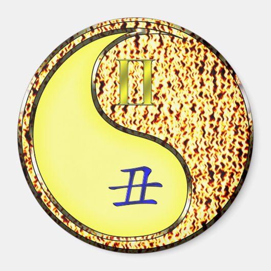 Tweelingen & Vuur Os Magneet (Voorkant)