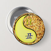 Tweelingen & Vuur Os Ronde Button 7,6 Cm (Voorkant /achterkant)