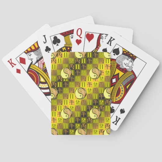 Tweelingen & Vuur Paard Pokerkaarten (Achterkant)