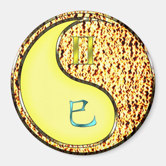 Tweelingen & Vuur Slang Magneet (Voorkant)