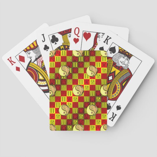 Tweelingen & Vuur Tijger Pokerkaarten (Achterkant)