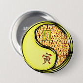 Tweelingen & Vuur Tijger Ronde Button 7,6 Cm (Voorkant /achterkant)