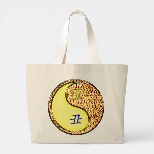 Tweelingen & Vuuros Grote Tote Bag (Achterkant)