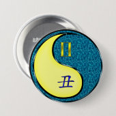 Tweelingen & Water Os Ronde Button 7,6 Cm (Voorkant /achterkant)