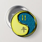 Tweelingen & Water Paard Ronde Button 7,6 Cm (Voorkant /achterkant)