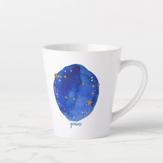 Tweelingen Waterverf Nacht Sky Constellation Zodia Latte Mok (Rechts)