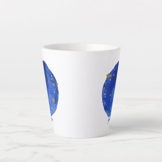 Tweelingen Waterverf Nacht Sky Constellation Zodia Latte Mok (Voorkant)