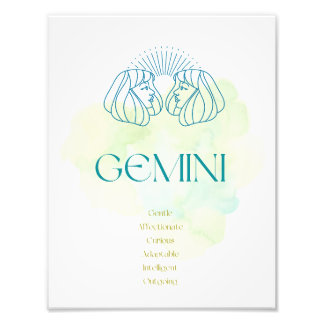 Tweelingen Zodiac Art Print Foto Afdruk