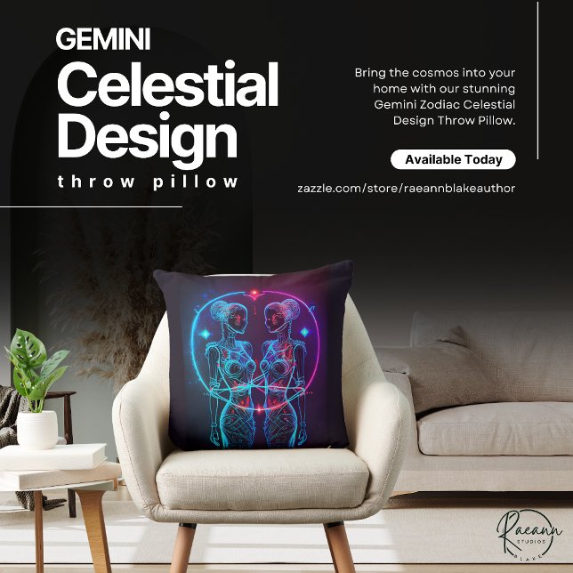 Tweelingen Zodiac Celestiaal Ontwerp Sierkussen (Creator heeft geüpload)