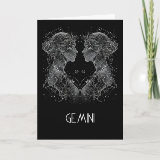 Tweelingen Zodiac Constellation Blank Gevouwen Kaa Bedankkaart (Voorkant)