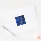 Tweelingen Zodiac Constellation Blue Galaxy Celest Vierkante Sticker (Envelop)