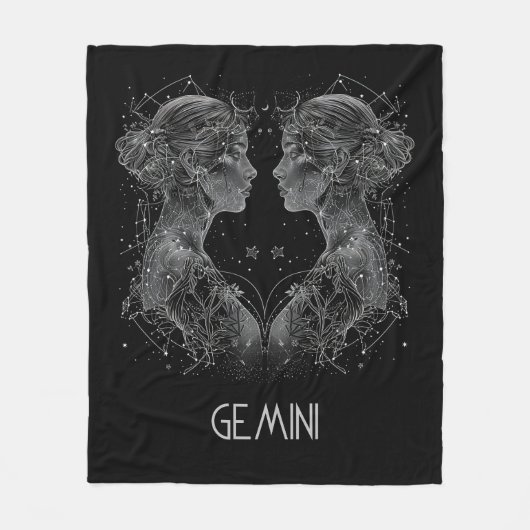Tweelingen Zodiac Constellation Fleece Deken (Voorkant)