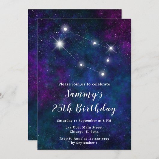Tweelingen Zodiac Constellation Verjaardagsfeest Kaart (Voorkant / Achterkant)