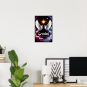 Tweelingen Zodiac Duiven in harmonie Poster (Thuiskantoor)