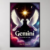 Tweelingen Zodiac Duiven in harmonie Poster (Voorkant)