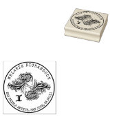 Tweelingen Zodiac Hand-getrokken kuif | Retouradre Rubberstempel (Gestempeld)
