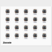 Tweelingen Zodiac  kunst met donkerblauwe tekst Ronde Sticker (Vel)