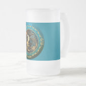 Tweelingen zodiac matglas bierpul (Voorkant rechts)