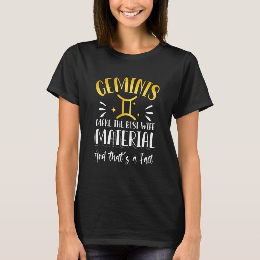 Tweelingen Zodiac Sign Quote T-shirt (Voorkant)