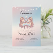 Tweelingen Zodiac Sign Verjaardag Kaart (Staand voorkant)