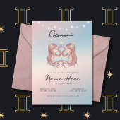 Tweelingen Zodiac Sign Verjaardag Kaart