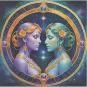 Tweelingen Zodiac Stickers, Hemelse Zodiac Sticker (Voorkant)