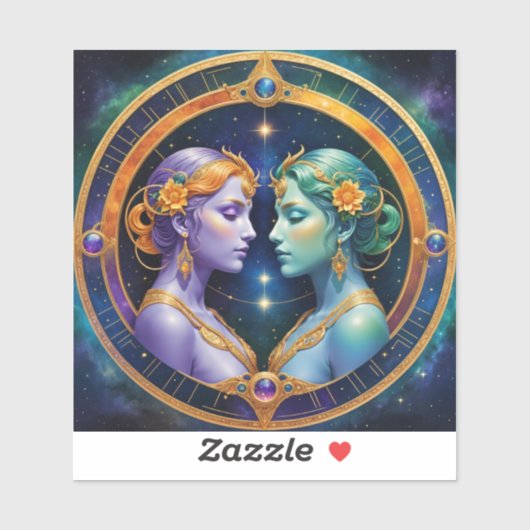 Tweelingen Zodiac Stickers, Hemelse Zodiac Sticker (Vel)