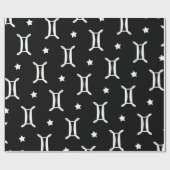 Tweelingen Zodiac Symbool en Sterren Patroon Cadeaupapier (Vlak)