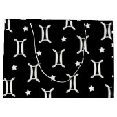 Tweelingen Zodiac Symbool en Sterren Patroon Groot Cadeauzakje (Achterkant)