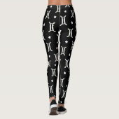 Tweelingen Zodiac Symbool en Sterren Patroon Leggings (Achterkant)