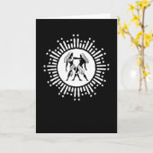 Tweelingen Zodiac Symbool met sterren zwart en wit Kaart (Gele Bloem)