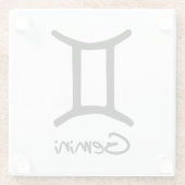 Tweelingen Zodiac teken op witte achtergrond Glazen Onderzetter (Achterkant)