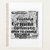 Tweelingen Zodiac Word Cloud Spiral Planner (Voorkant)