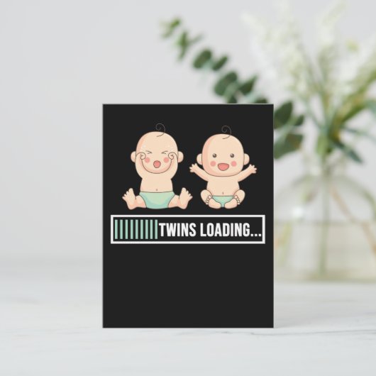 Tweelingen Zwangerschap Aankondiging Briefkaart (Staand voorkant)