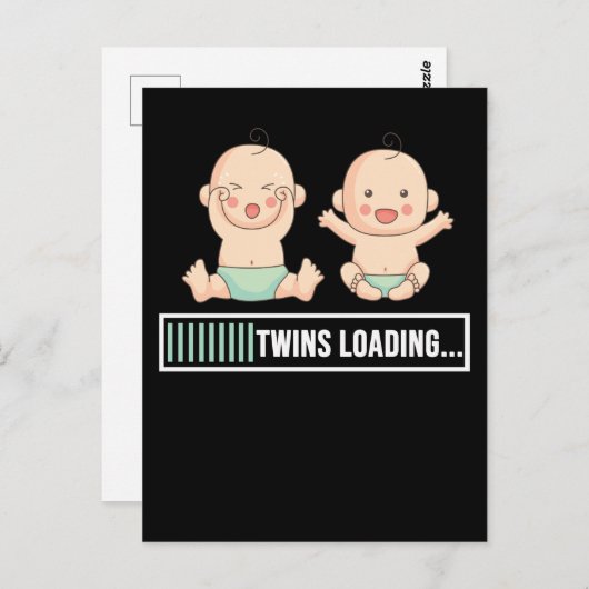 Tweelingen Zwangerschap Aankondiging Briefkaart (Voorkant / Achterkant)
