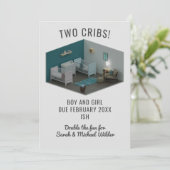 Tweelingen Zwangerschap Aankondiging Jongen en Mei (Staand voorkant)