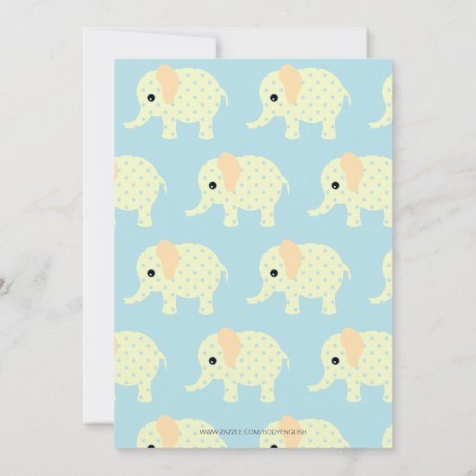 Tweelingen Zwangerschap Aankondiging Whimsical Ele (Achterkant)