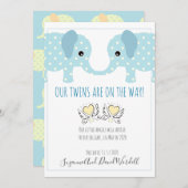 Tweelingen Zwangerschap Aankondiging Whimsical Ele (Voorkant / Achterkant)