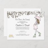 Tweelingen Zwangerschap Zwangere moeder met baarmo Uitnodiging Briefkaart (Voorkant / Achterkant)