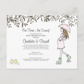 Tweelingen Zwangerschap Zwangere moeder met baarmo Uitnodiging Briefkaart (Voorkant)