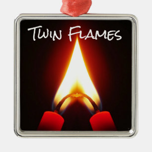 Tweelingflames FIRE Twee werden één Metalen Ornament