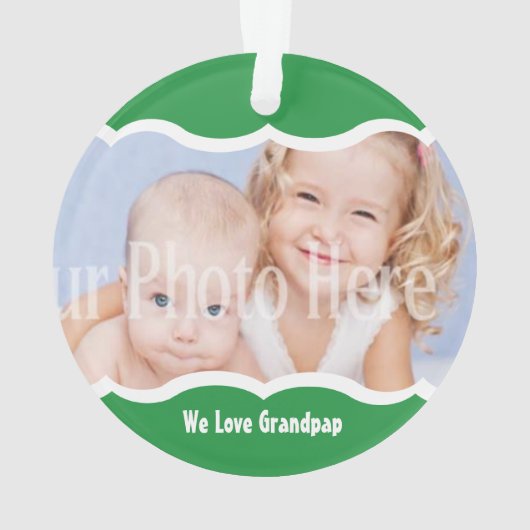 Tweelingfoto Keepsake Groen Ornament (achterkant)