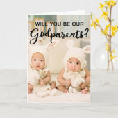 Tweelingfoto peetouders voorstel kaart (Gele Bloem)