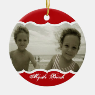 Tweelingfoto rood keramisch ornament
