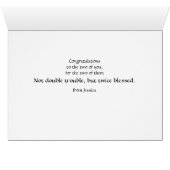 Tweelinggeboortenaankondiging, baby ganzen (Binenzijde Horizontaal (Onderkant))