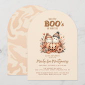 Tweelinggeesten in een pompoen Baby shower uitnodi Kaart (Voorkant / Achterkant)