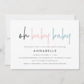 Tweelinggeslacht onthullen baby shower roze blauw  kaart (Voorkant)